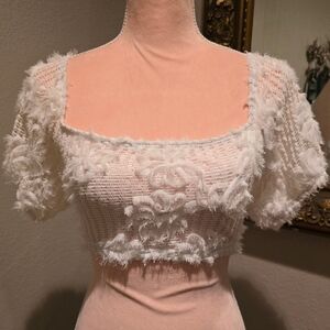 Elegant White Lace Crop Top
